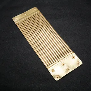 Gold wide multi-rod snap bracelet detail shot, stylish European fashion cuff jewelry accessory.