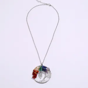 Collana con pendente albero della vita in cristallo fatto a mano con ciondolo gufo.
