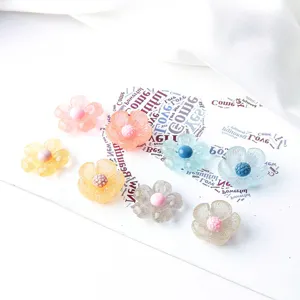 Gelee Farbe Glitzer Pailletten kleine Sonnenblume Harz Ohrstecker DIY handgemachte Ohrring Zubehör