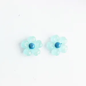 Gelee Farbe Glitzer Blume Harz Ohrstecker DIY handgemachte Schmuck Accessoires Material 2Stk