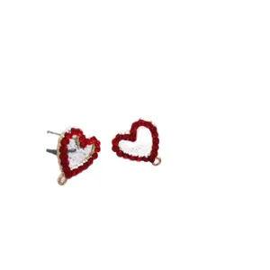 Stile coreano strass cuore orecchini DIY accessori gioielli materiali fatti a mano pendenti