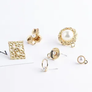 Retro barok parel legering DIY oorbellen, holle geometrische handgemaakte sieraden accessoires.