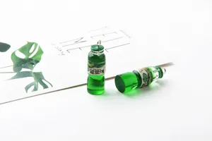 Μίνι πράσινο μπουκάλι ρητίνης charms DIY χειροποίητα σκουλαρίκια κρεμαστό αξεσουάρ.