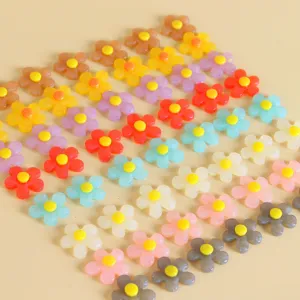 Colorful acrylic flower loose beads DIY handmade necklace bracelet jewelry making cute sweet charms