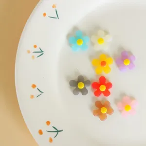 Acrylic flower beads colorful diy jewelry making charms for cute handmade necklaces earrings.