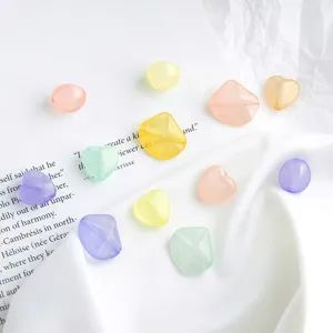 Colorful DIY resin love heart irregular glitter beads for handmade earrings jewelry making