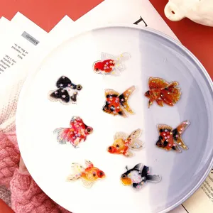 DIY resina traslucida glitter stella pesce rosso carpa koi ciondoli per orecchini e gioielli