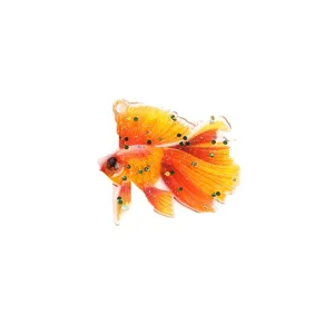 Ciondolo Pesce Rosso in Resina Glitter DIY Gioielli Orecchini Accessorio Artigianale