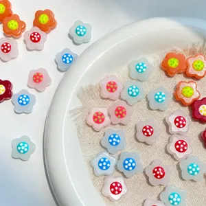 Sweet cute flower glass beads DIY handmade jewelry bracelet necklace earrings accessories crafting