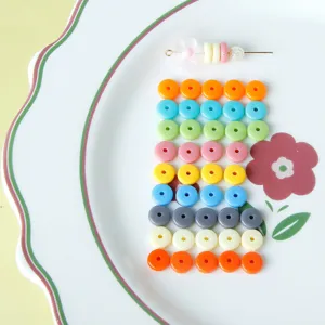 Bunte Harz flache runde Perlen DIY Ohrring Zubehör handgemachte Bastelmaterialien