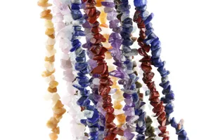 Colorful irregular chipped stone beads loose strands for DIY handmade earrings jewelry making.