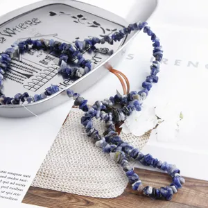 DIY blue irregular crushed stone beads acrylic loose beads for handmade jewelry making earrings