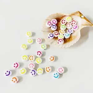 Perline acriliche smiley colorate accessori per la creazione di gioielli fai da te