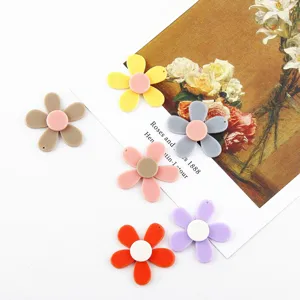 DIY Acrylic Flower Charms Colorful Resin Floral Pendants For Handmade Earrings Jewelry Making Accessories Craft Supplies