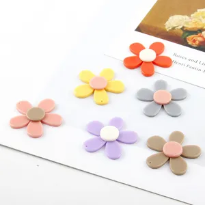 DIY colorful acrylic flower charms for earrings hair clips jewelry making accessories