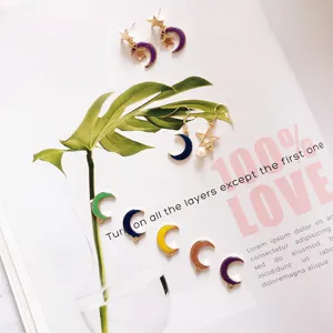 Alloy Enamel Moon Charms Cute Pendants For DIY Jewelry Making Earrings Necklace Craft Accessories