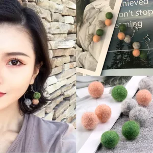 DIY Boules en Feutre de Laine Colorées Pompons Doux Pour Fabrication de Bijoux Boucles d'Oreilles Accessoires d'Artisanat Fait Main