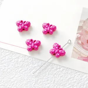 Alloy cute butterfly loose beads DIY handmade bracelet phone strap jewelry details