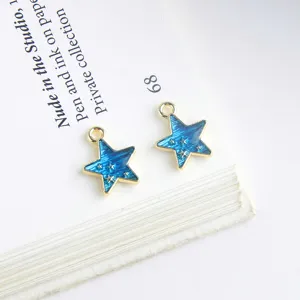 DIY legering ster geemailleerd bedels blauwe hanger voor handgemaakte sieraden accessoires