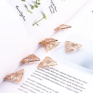 DIY copper wire wrapped zircon triangle charms for handmade earrings hair accessories jewelry.