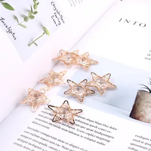 DIY copper wire wrapped zircon pentagram star charms for handmade earrings jewelry making accessories