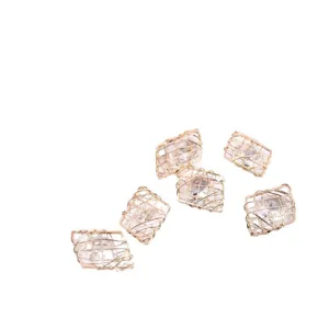 DIY copper wire wrapped cubic zirconia diamond shape jewelry charms pendant for earrings making