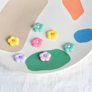 PVC soft pottery colorful flower charms DIY handmade hair accessories jewelry making