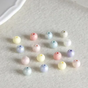Colorful Resin Acrylic Round Beads Matte Finish DIY Jewelry Making Accessories For Bracelets Necklaces Earrings Crafts