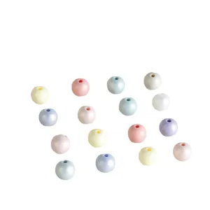 Macaron matte round resin acrylic beads for DIY handmade jewelry accessories making main view