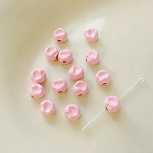 Pink fig alloy loose beads 5x5mm 1.5mm hole DIY handmade jewelry making accessories bracelet