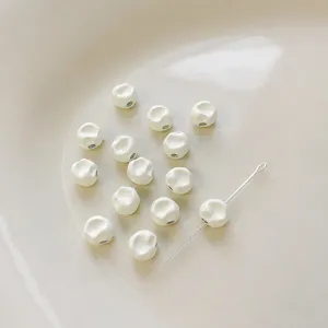 White fig alloy loose beads for DIY jewelry making, bracelet accessories, 5x5mm, 1.5mm hole.