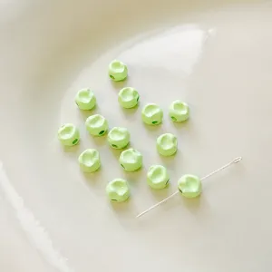 Green alloy loose beads 5x5mm for DIY jewelry making, handmade phone chains and bracelet accessories
