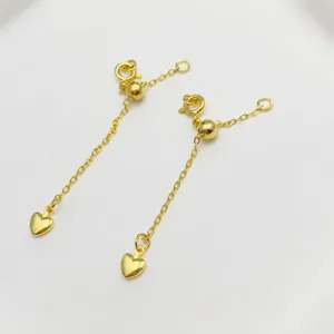 Catena di prolunga regolabile placcata in oro 18K con ciondolo a cuore per gioielli