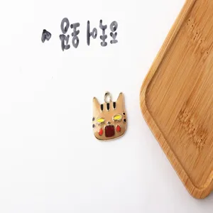 DIY ciondolo gatto in lega stile giapponese simpatico accessorio per orecchini artigianato