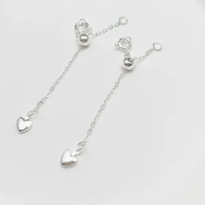 Catena di estensione del cuore d'argento componente per gioielli DIY 62mm lunghezza