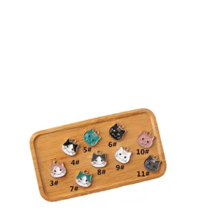 Stile giapponese simpatico gatto famiglia DIY lega strass gioielli ciondoli orecchini artigianato
