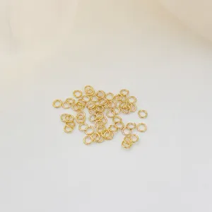 Gold-plated open jump rings for jewelry making DIY crafting, size 0.4x3mm, ideal for links.