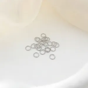 Silver jump rings for jewelry making, DIY craft connecting rings, soldered split rings, 0.7x6mm.