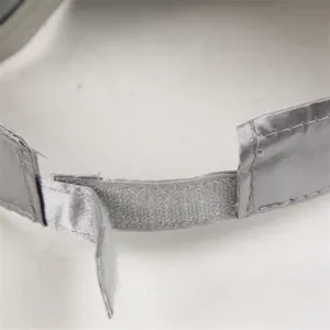 Adjustable velcro strap detail of grey sun visor hat, convenient for daily outdoor wear.