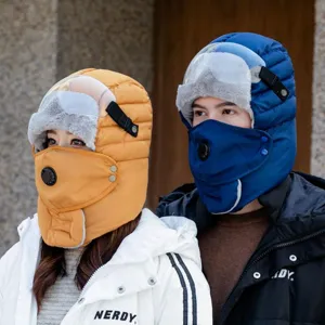 Chapeau de Trappeur Thermique Coupe-Vent d'Hiver Extérieur Avec Lunettes Chapeau Bomber Chaud Épaissi pour Hommes et Femmes