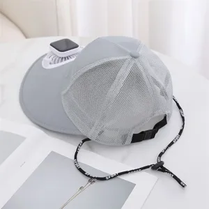 Casquette de baseball avec ventilateur solaire homme protection solaire filet sport