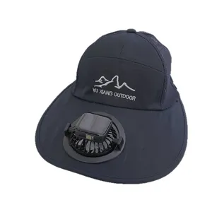 Chapeau de soleil avec ventilateur solaire pour hommes pêche en plein air casquette filet.