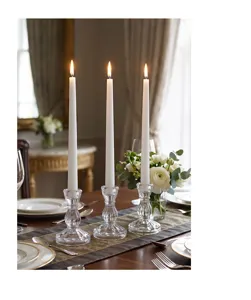 Nordic minimalist retro vertical striped glass candle holder for romantic table decor