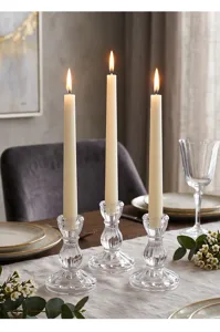 Elegant striped glass candle holder scene detail, perfect for romantic dinners and home decor.