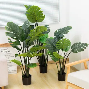 Pianta artificiale di Monstera in vaso stile nordico decorazione d'interni verde bonsai