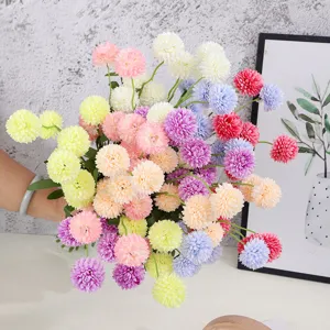 Künstlicher Pompon Chrysanthemen Blumenstrauß für Heimdekoration und Hochzeit Dekoration