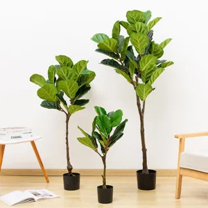 Pianta in vaso di fico finto decorazione d'interni albero verde artificiale casa