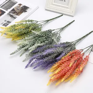 Details of colorful artificial lavender flower bundles, ideal for home decor and floral displays.