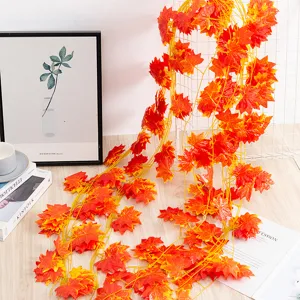 Artificial maple leaf garland for autumn indoor outdoor hanging vine decoration item