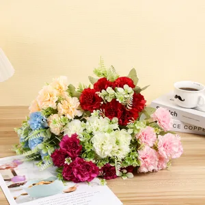 Artificial carnation bouquet faux flowers for wedding home decoration festival gift